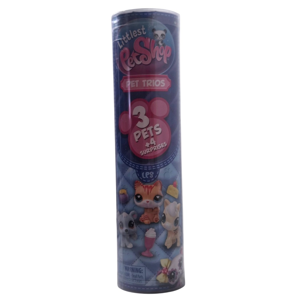 Littlest Pet Shop Pet Trios Tube 3-Pack Blue New 00695